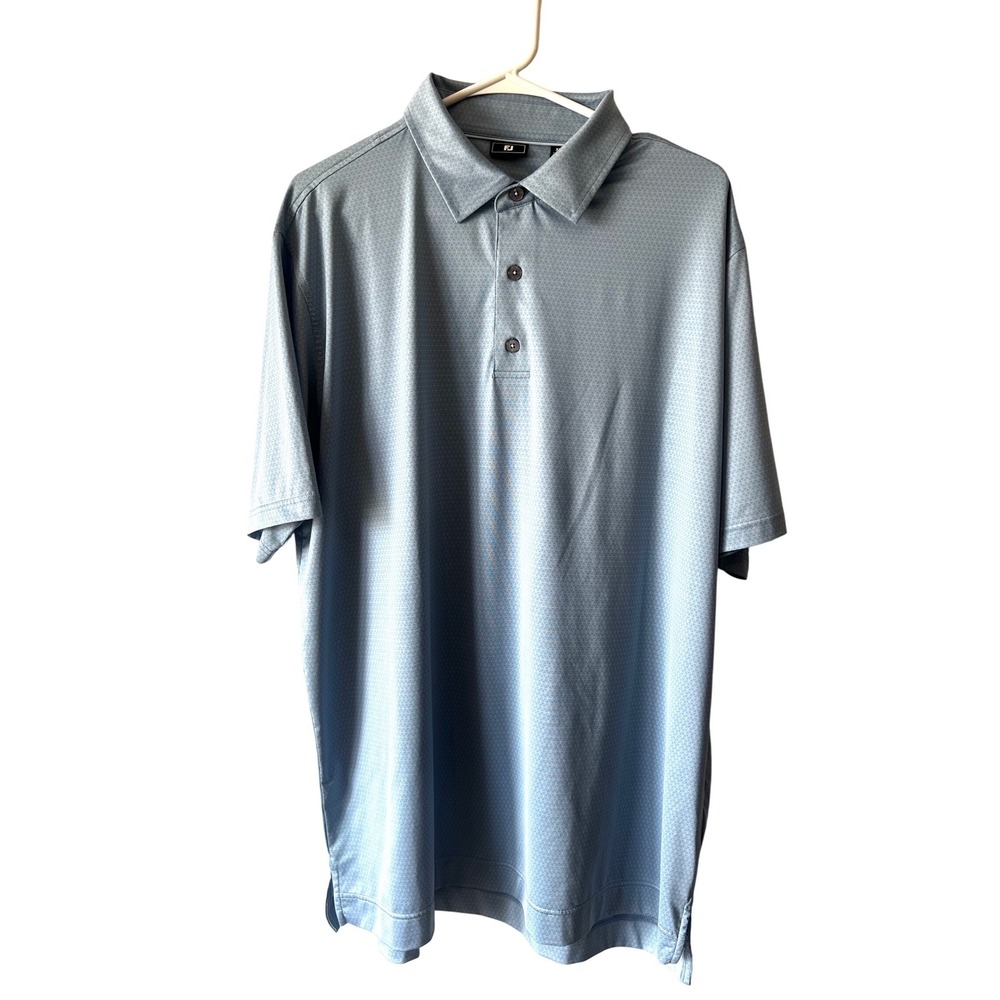 Footjoy‎ FJ Blue Geometric Print Golf Polo Shirt Size XL Athletic Casual